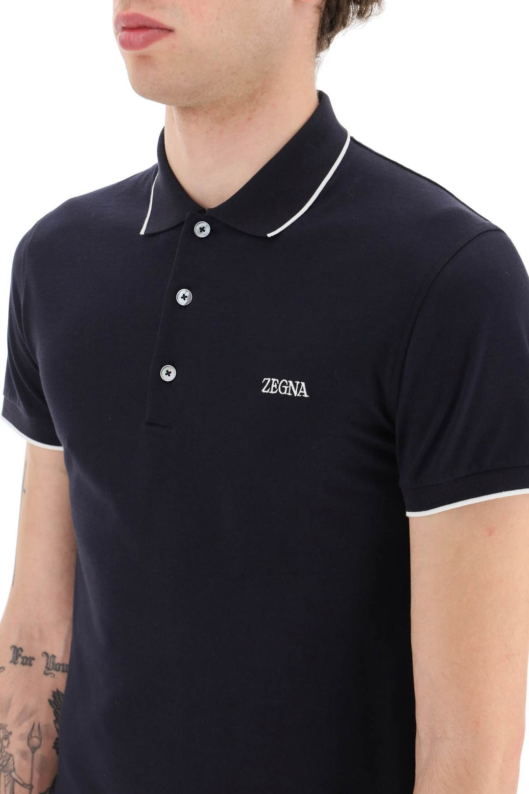 Polo In Cotone Con Logo - Zegna - Uomo