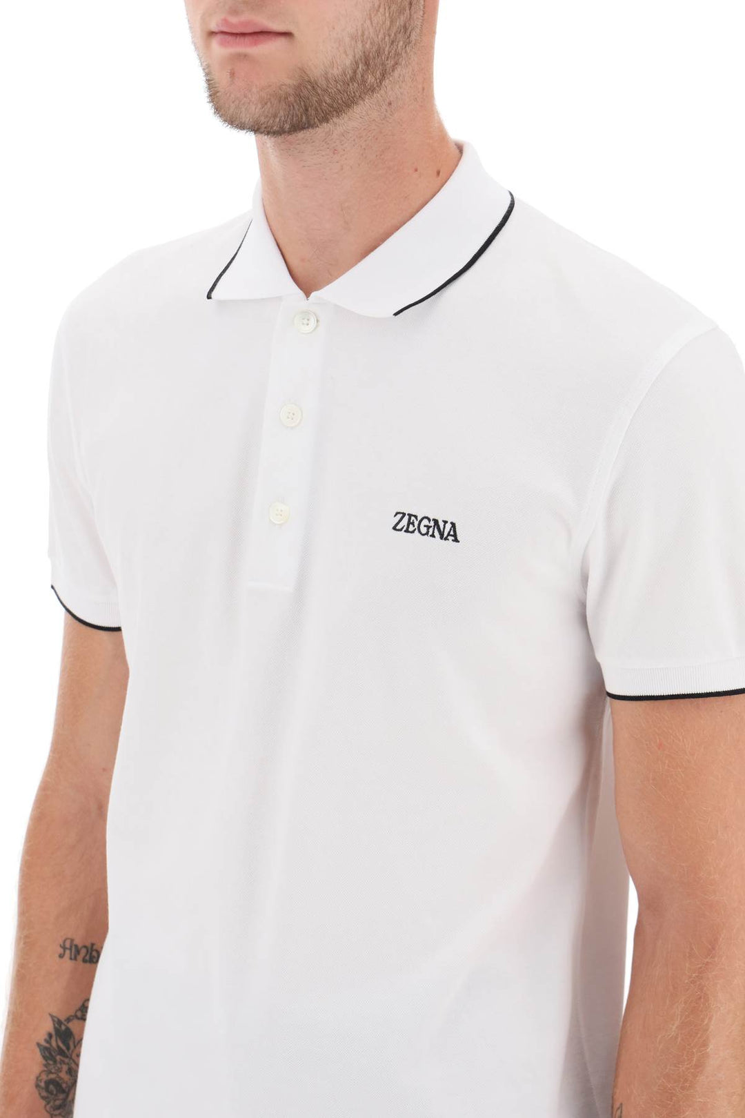 Polo In Cotone Con Logo - Zegna - Uomo