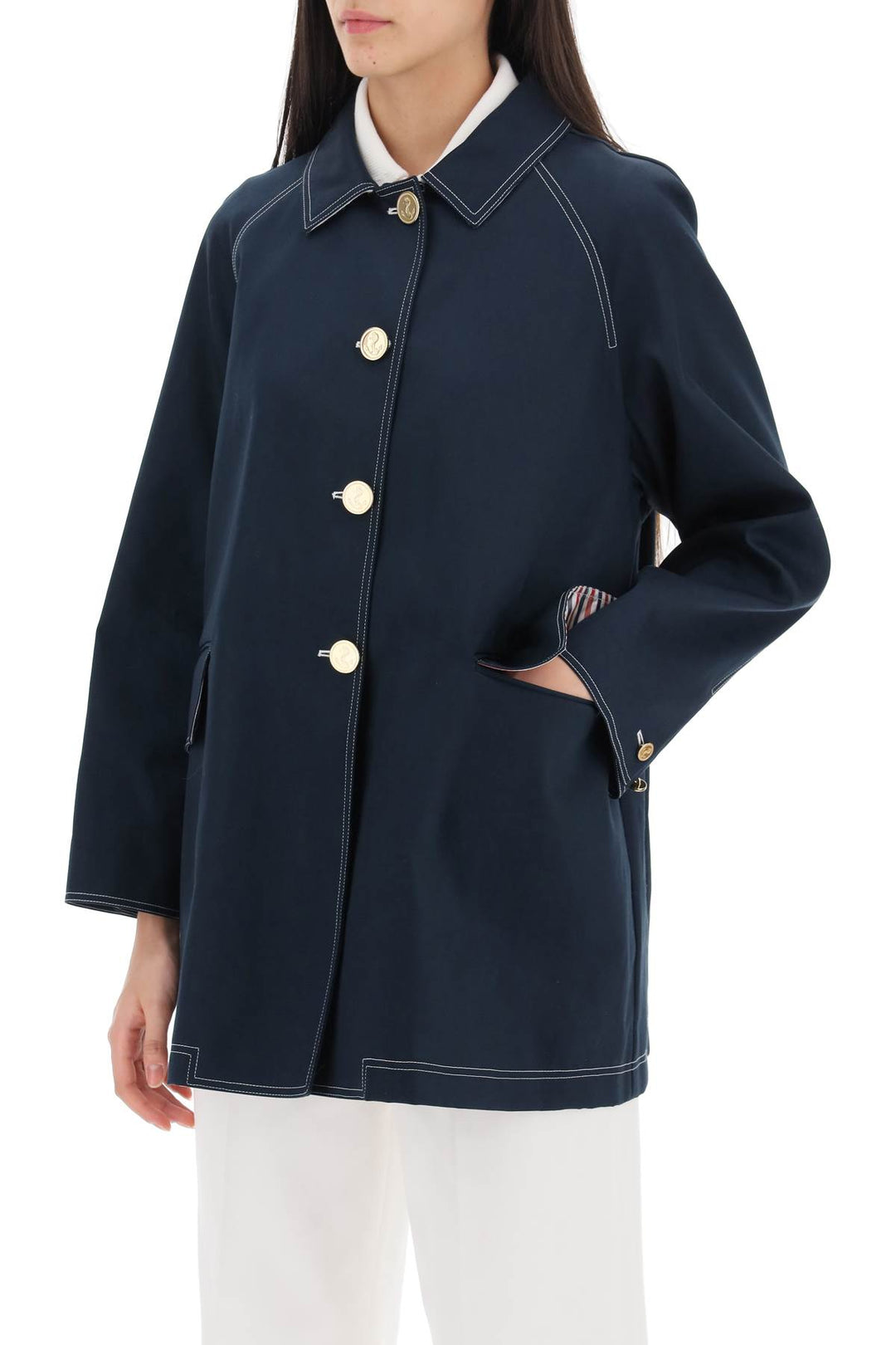 Car Coat Midi In Mackintosh - Thom Browne - Donna