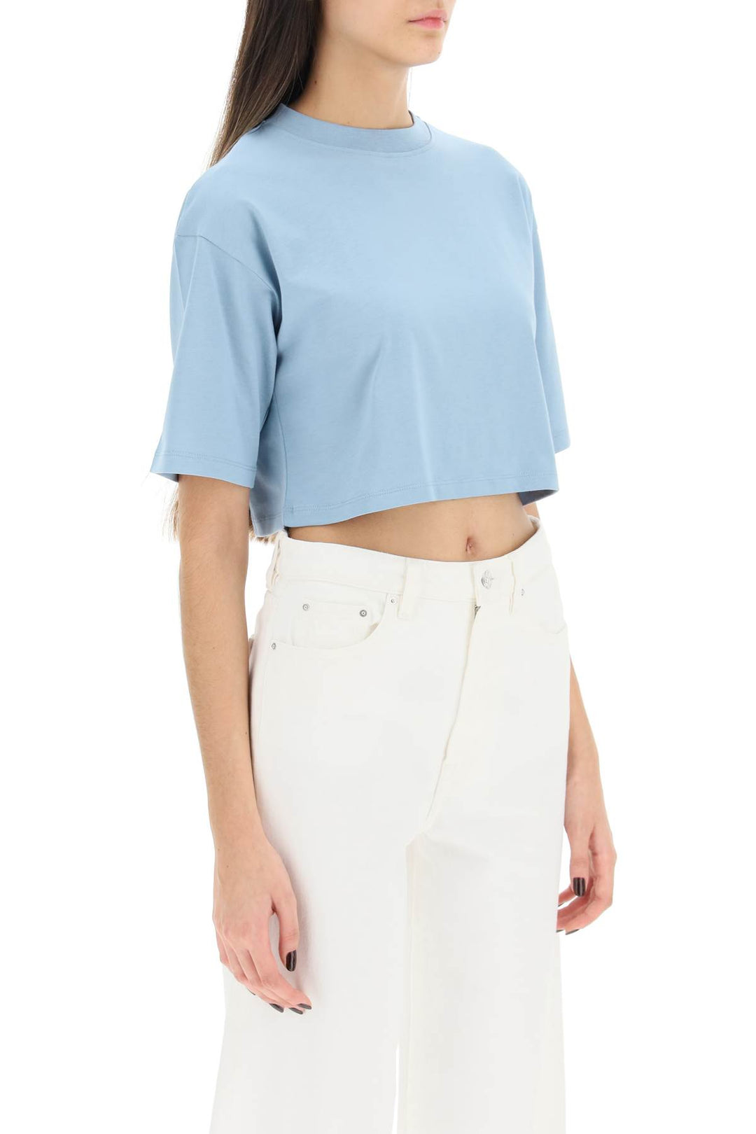 T Shirt Cropped 'Gupo' In Cotone Mercerizzato - Loulou Studio - Donna