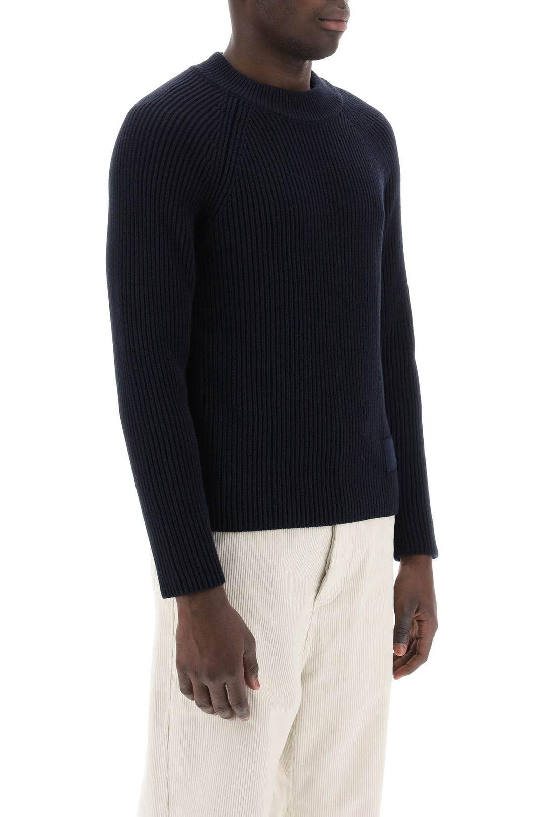 Pullover Girocollo In Lana E Cotone - Ami Paris - Uomo