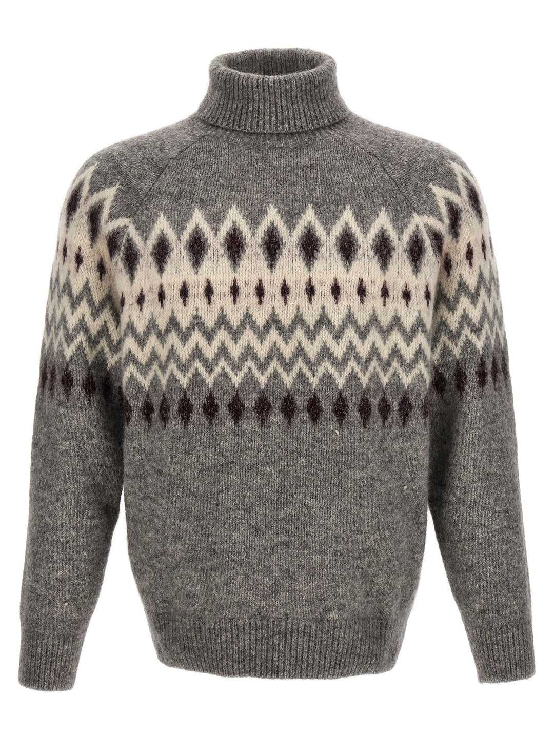 Jacquard Patterned Sweater Maglioni Grigio