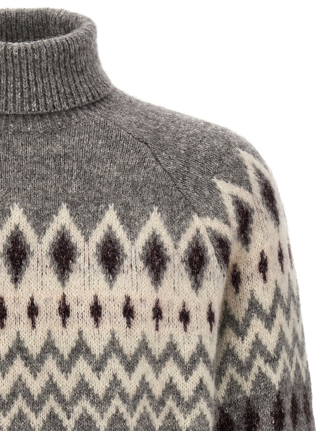 Jacquard Patterned Sweater Maglioni Grigio