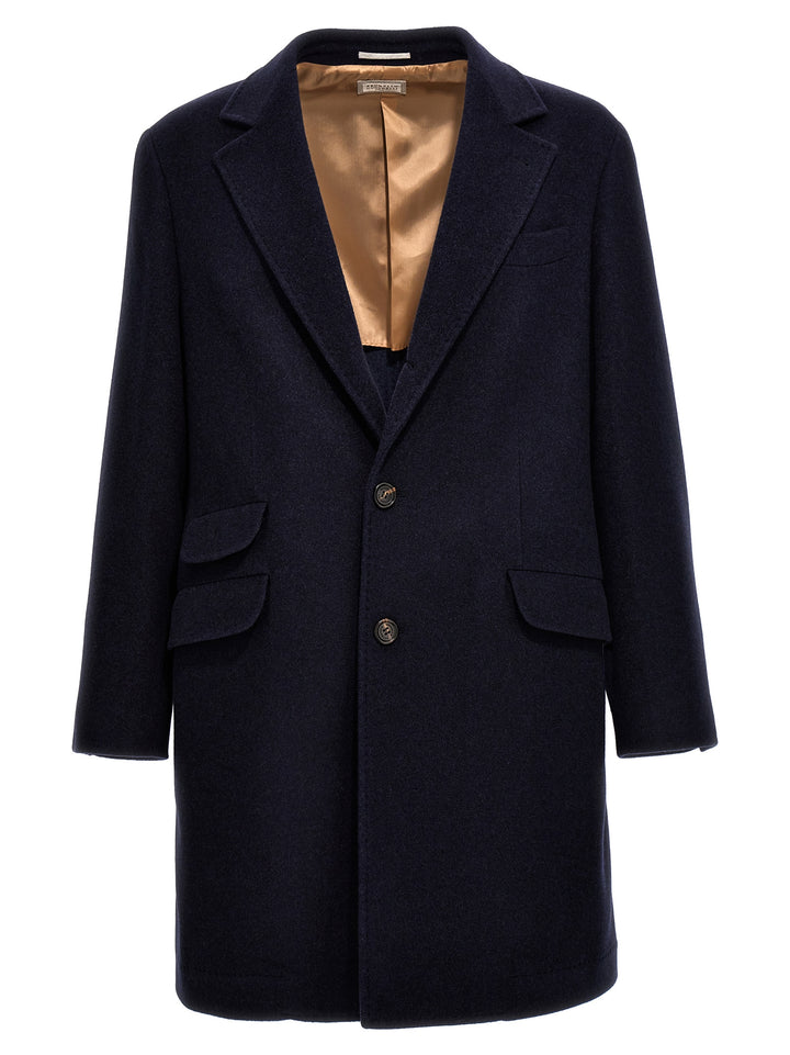 Single-Breasted Cashmere Coat Trench E Impermeabili Blu