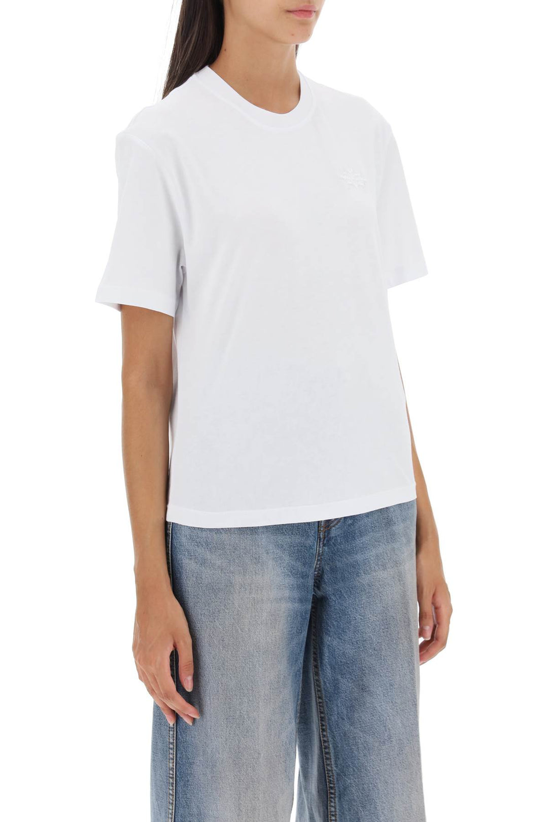 T Shirt Con Ricamo Logo Tono Su Tono - Mvp Wardrobe - Donna