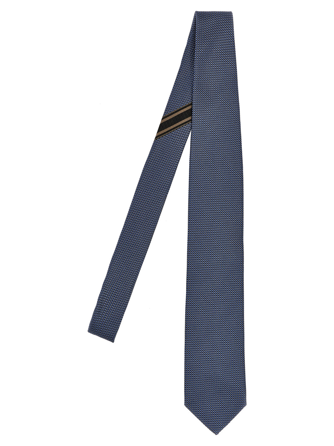 Micro Operated Patterned Tie Cravatte Celeste