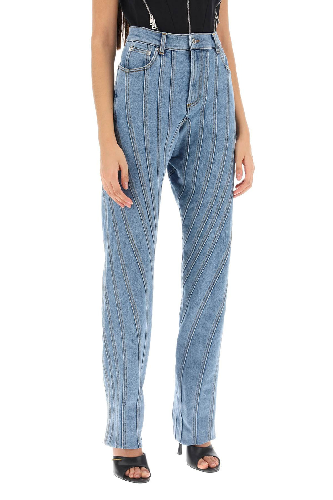 Jeans Baggy A Spirale - Mugler - Donna