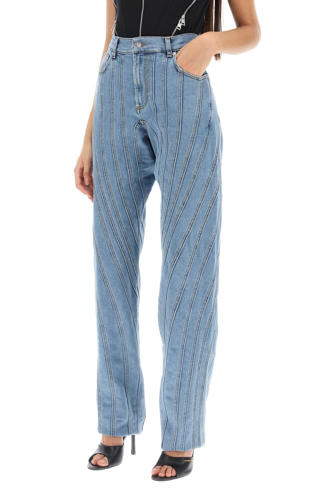 Jeans Baggy A Spirale - Mugler - Donna