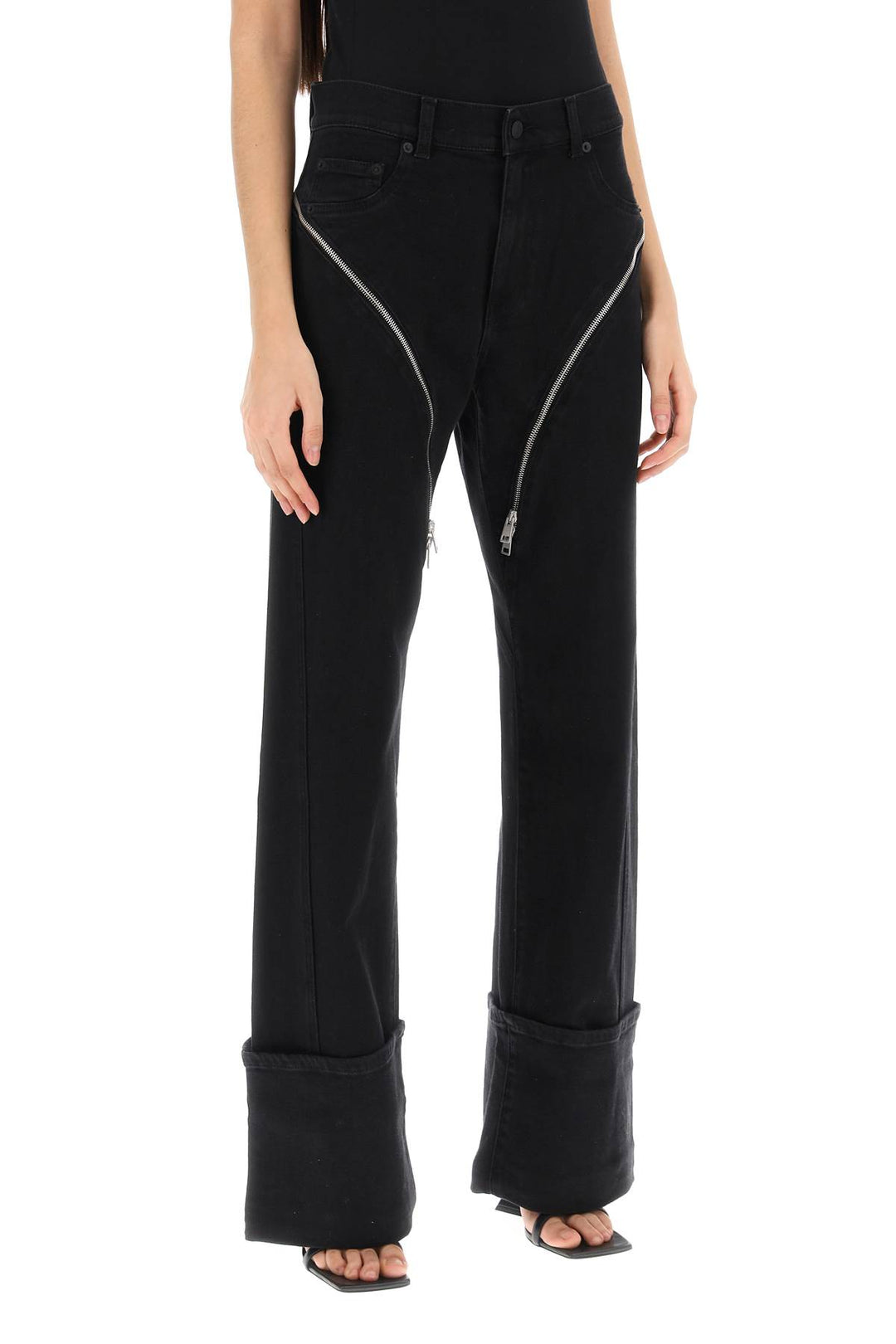 Jeans Straight Con Zip - Mugler - Donna