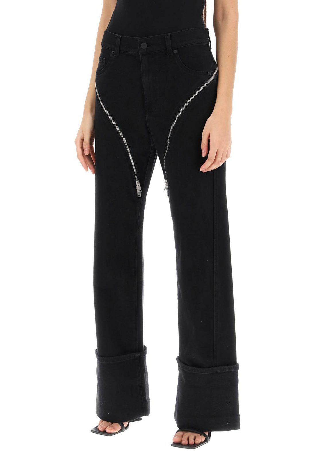 Jeans Straight Con Zip - Mugler - Donna