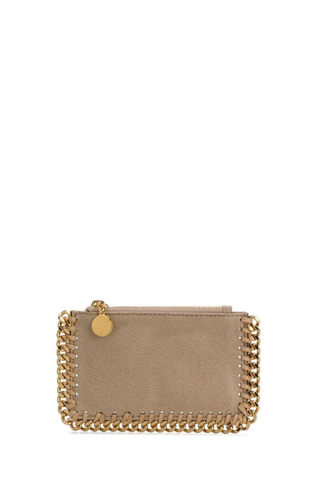 Portacarte Falabella con Zip Beige e Oro