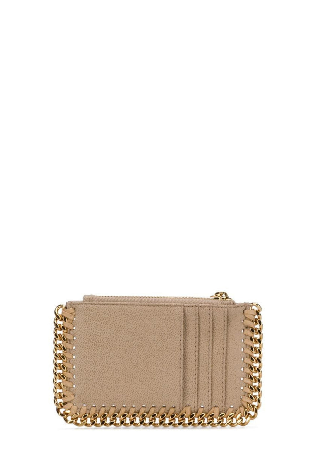 Portacarte Falabella con Zip Beige e Oro