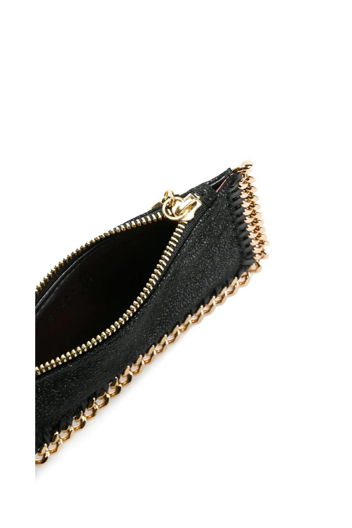 Portacarte Falabella con Zip Nero e Oro