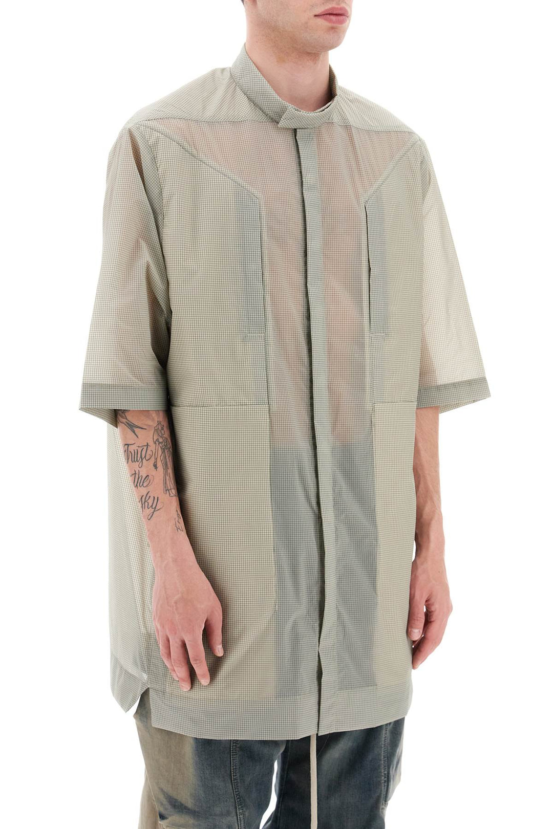 Overshirt In Ripstop Semitrasparente - Rick Owens - Uomo