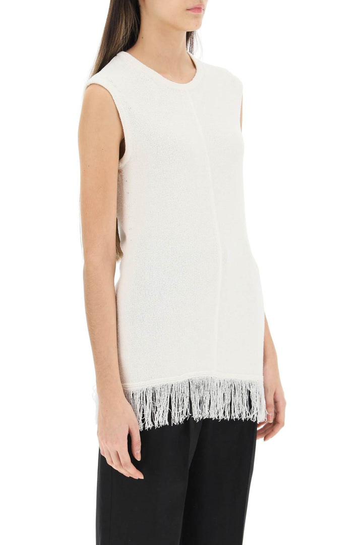 Top In Maglia Bouclé Con Frange - Loulou Studio - Donna