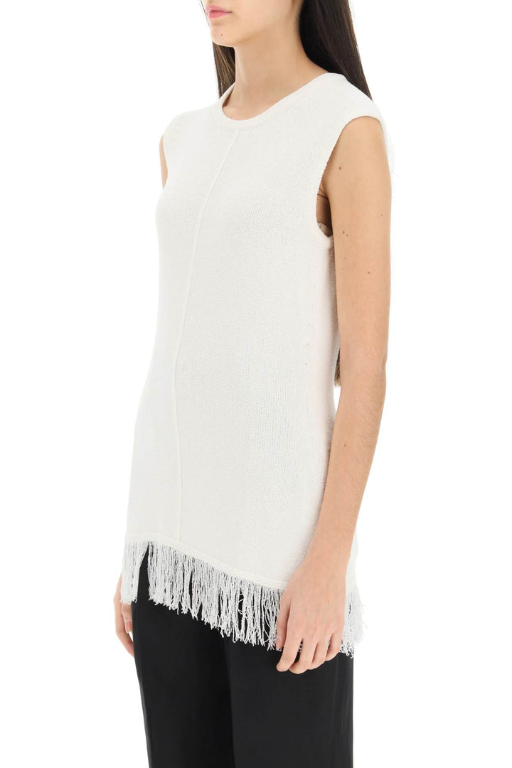 Top In Maglia Bouclé Con Frange - Loulou Studio - Donna