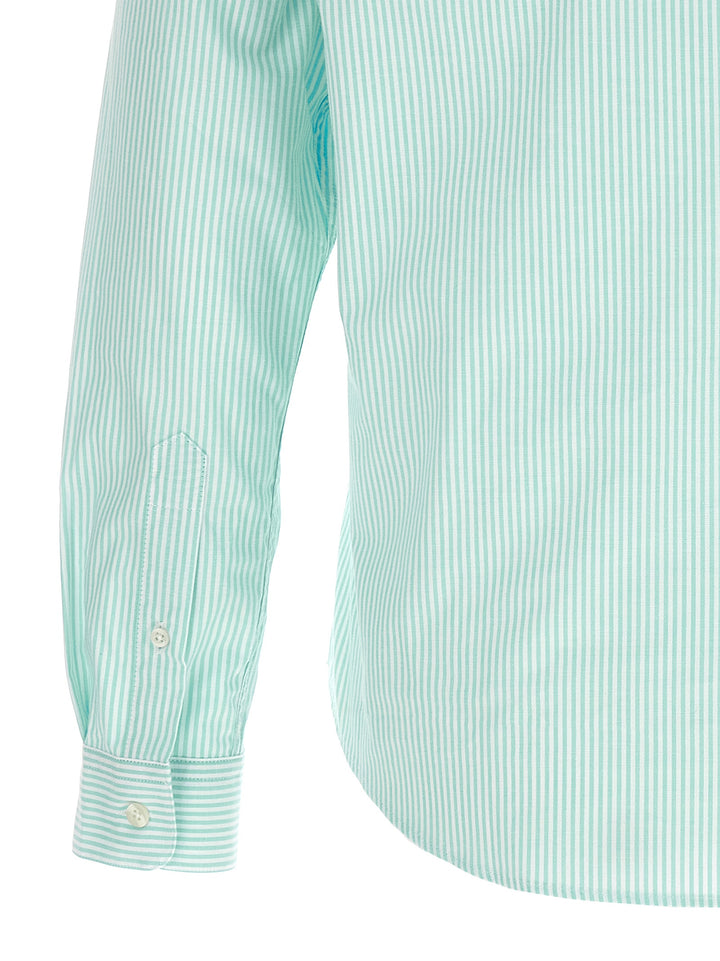 Logo Embroidery Striped Shirt Camicie Celeste