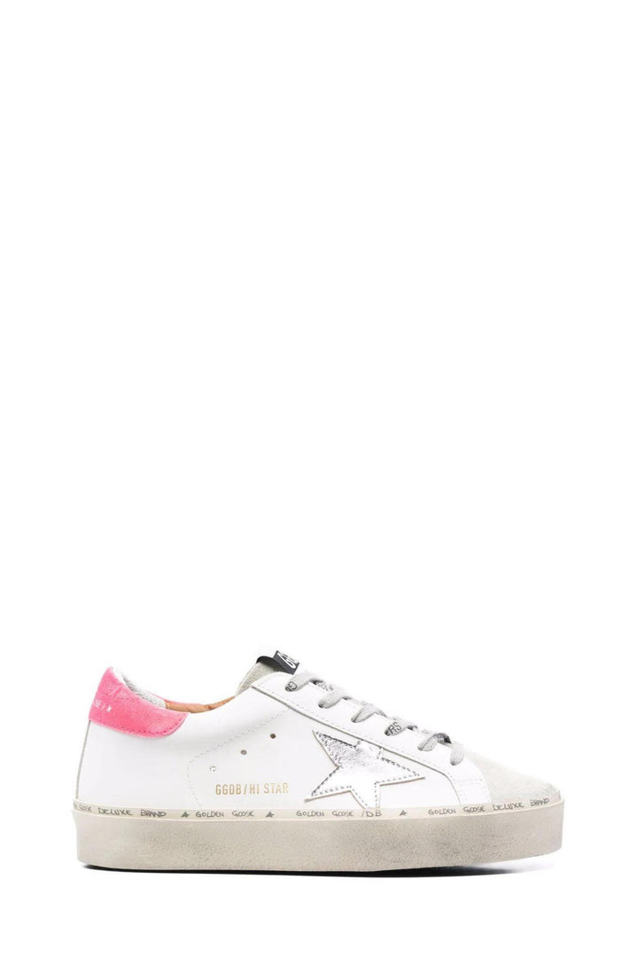 Sneaker Hi-star in Pelle Bianca e Argento