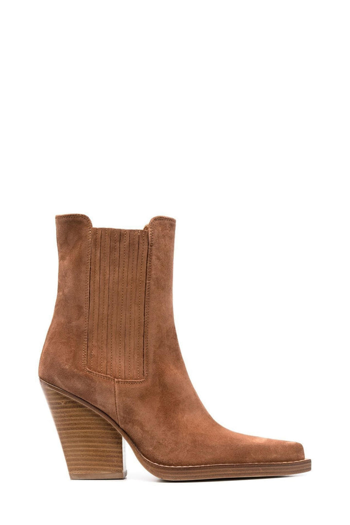 Stivaletti Western in Suede Marrone