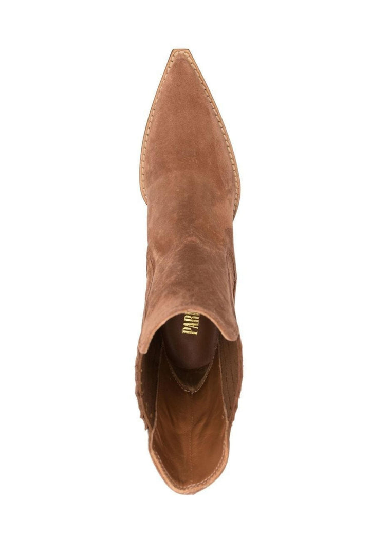 Stivaletti Western in Suede Marrone