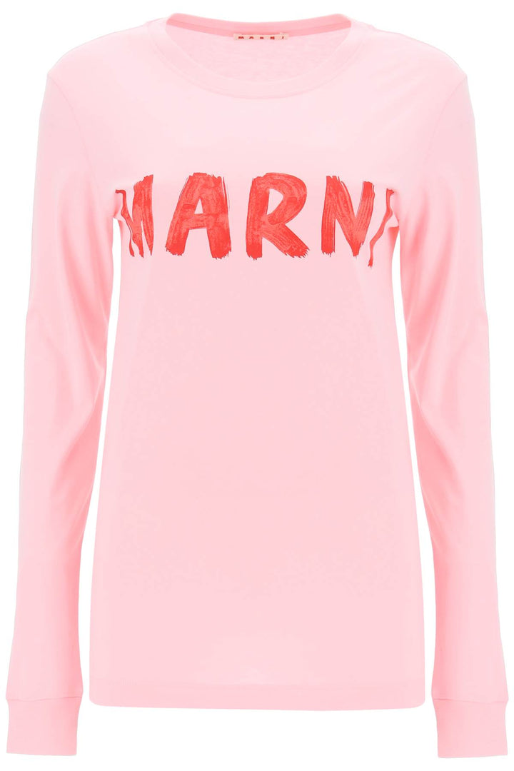 T Shirt Manica Lunga Stampa Logo - Marni - Donna