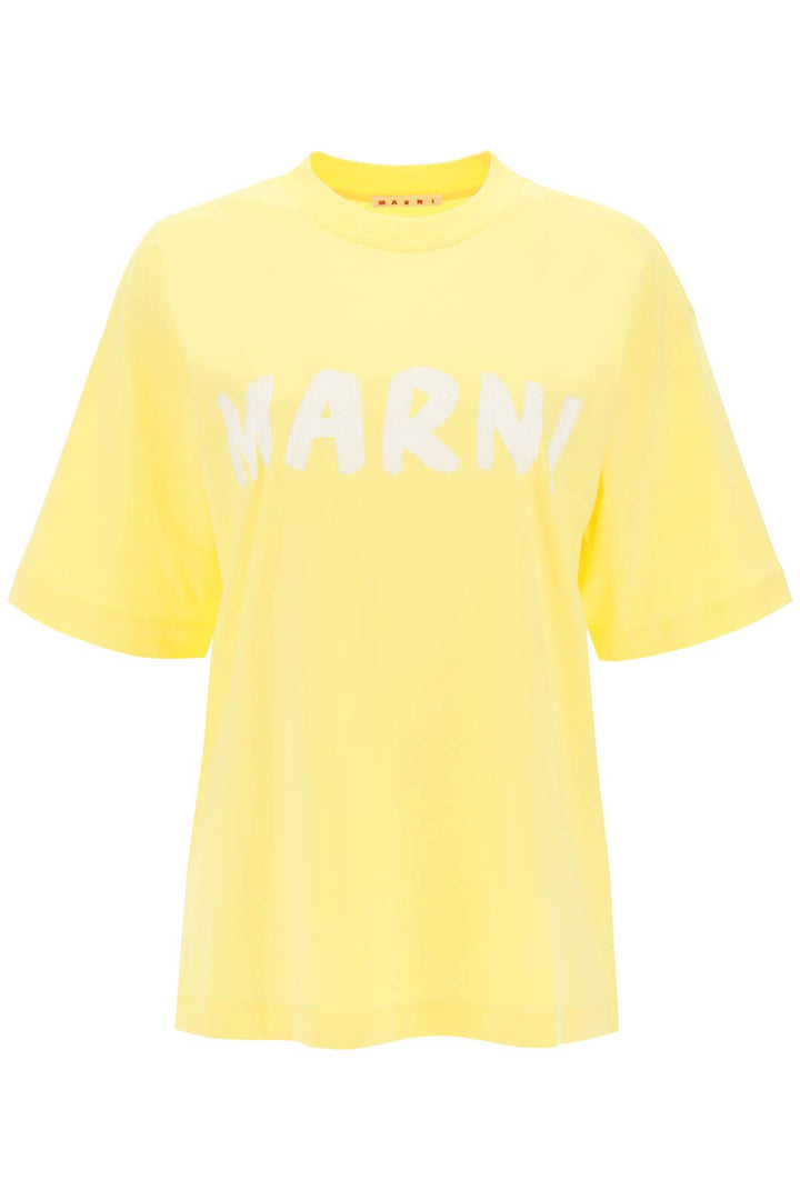 T Shirt Con Maxi Stampa Logo - Marni - Donna