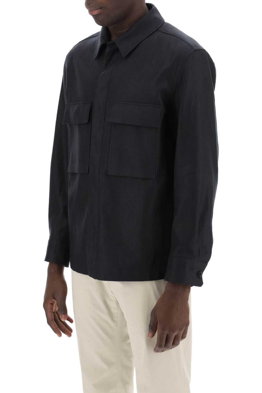 Overshirt In Lino Oasi - Zegna - Uomo