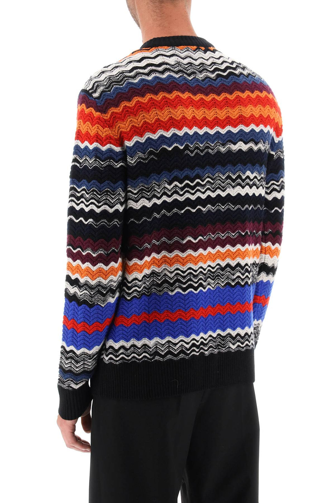 Pullover A Girocollo Con Motivo Chevron Multicolor - Missoni - Uomo