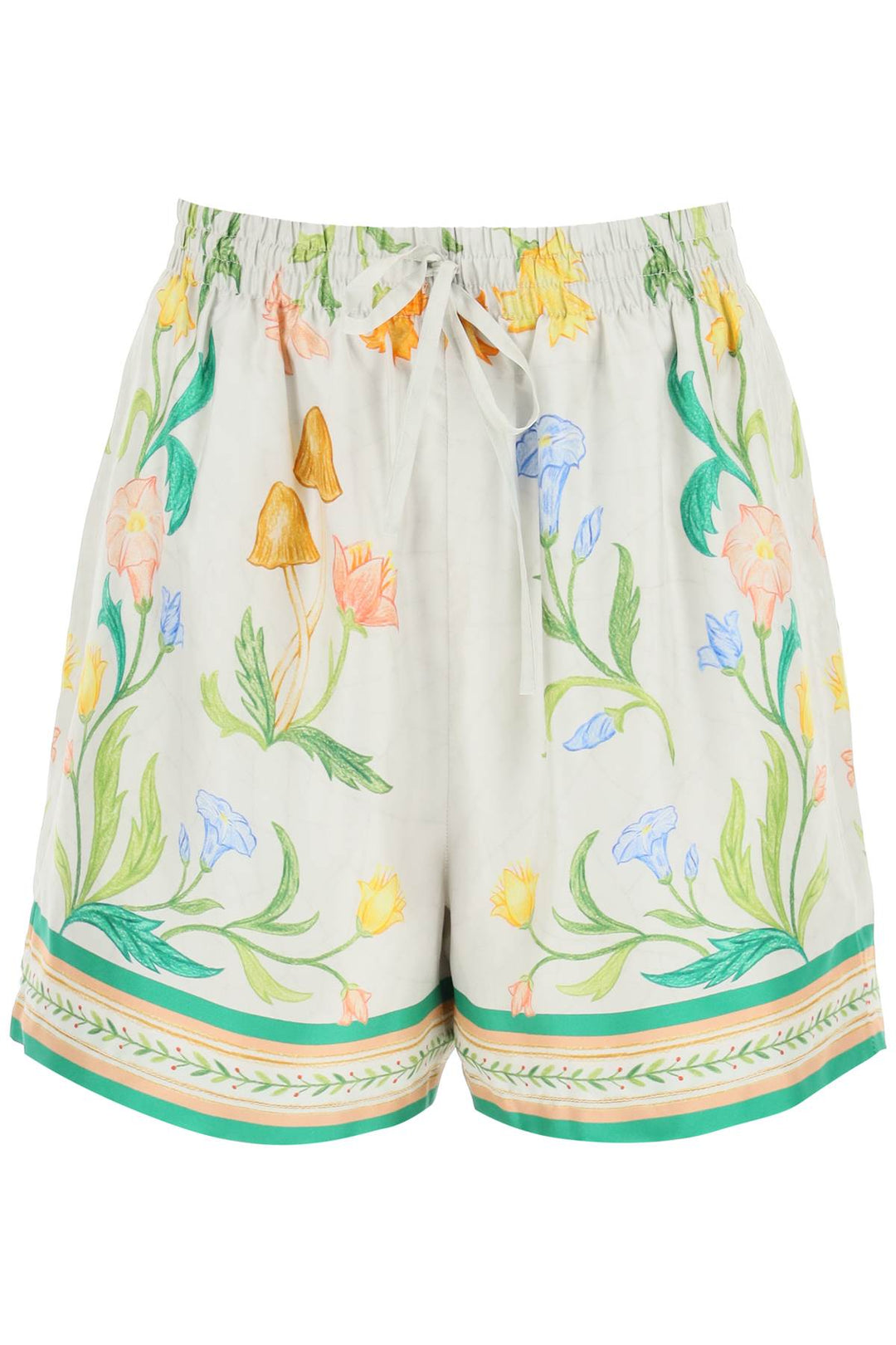 Shorts In Seta Stampa L'arche Fleurie - Casablanca - Donna