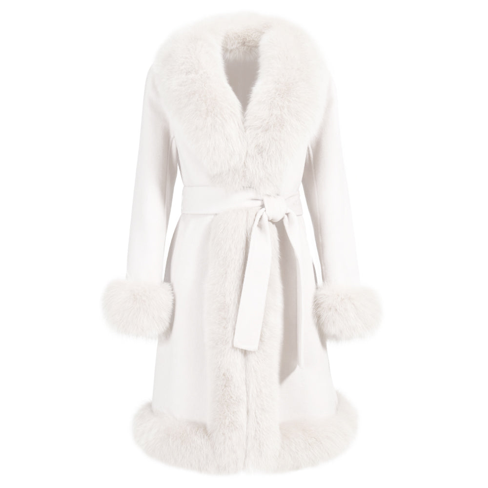 Cappotto Liberty Bianco Misto Cachemire