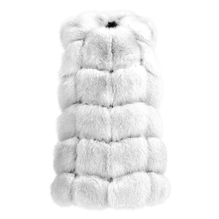 Gilet Classy Bianco in Pelliccia di Volpe