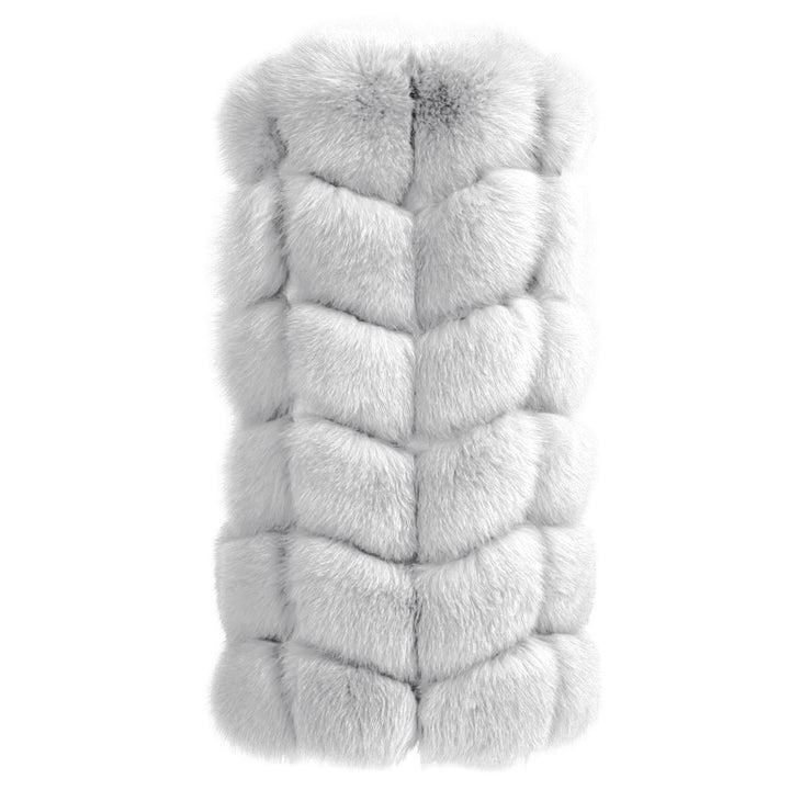 Gilet Classy Bianco in Pelliccia di Volpe